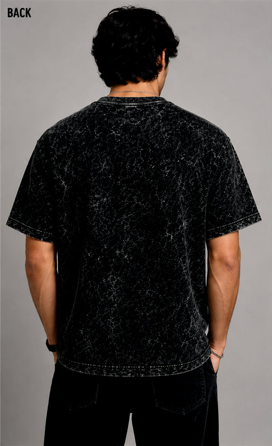 Acid Wash Round Neck T-shirt