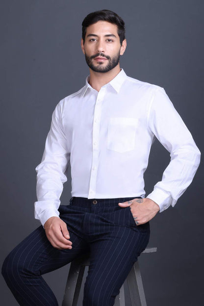 Indian Terrain Men's Classic Poplin Full Sleeve Shirt