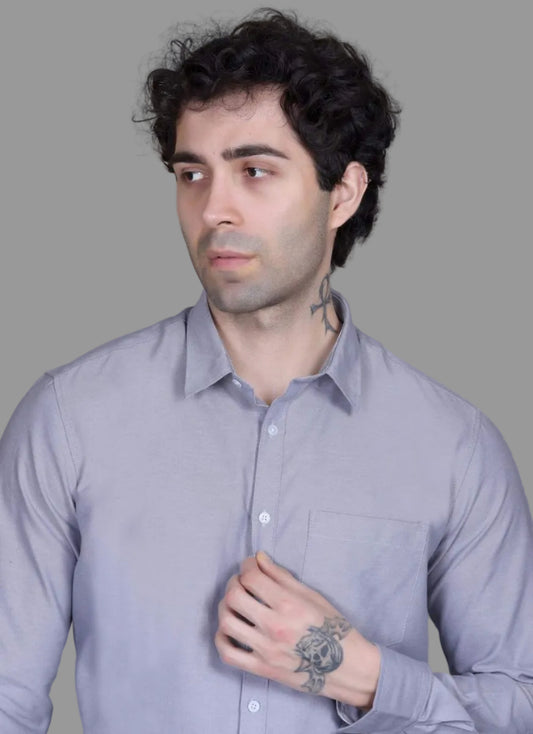 Indian Terrain Men's Classic Oxford Full Sleeve Shirt