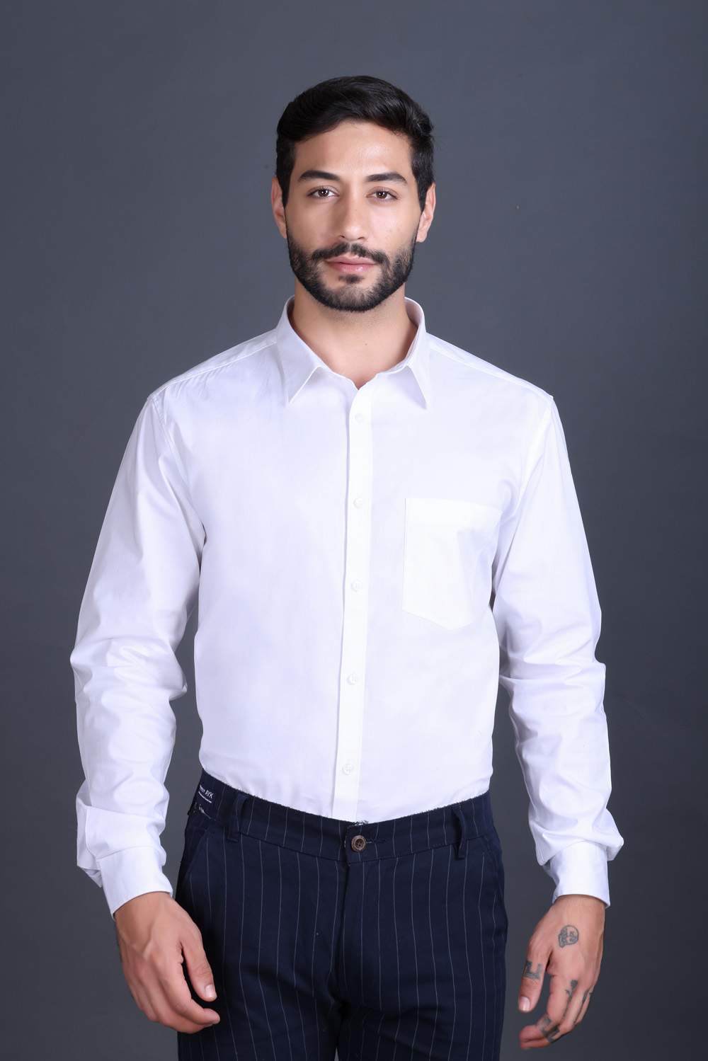 Indian Terrain Men's Classic Poplin Full Sleeve Shirt
