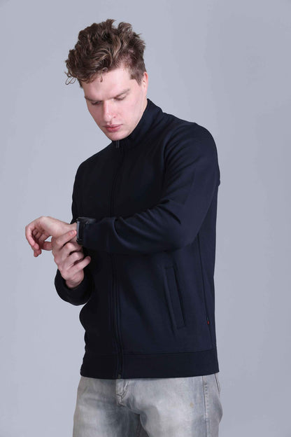 Indian Terrain Men's Lycra Cotton-Poly Stretch Full Sleeve Jacket