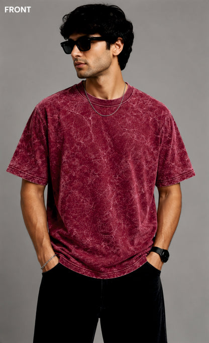 Acid Wash Round Neck T-shirt