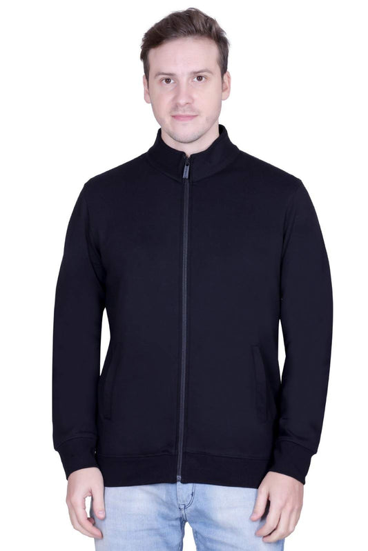 Winbarg Black Solid Stretch Full-Sleeve Jacket