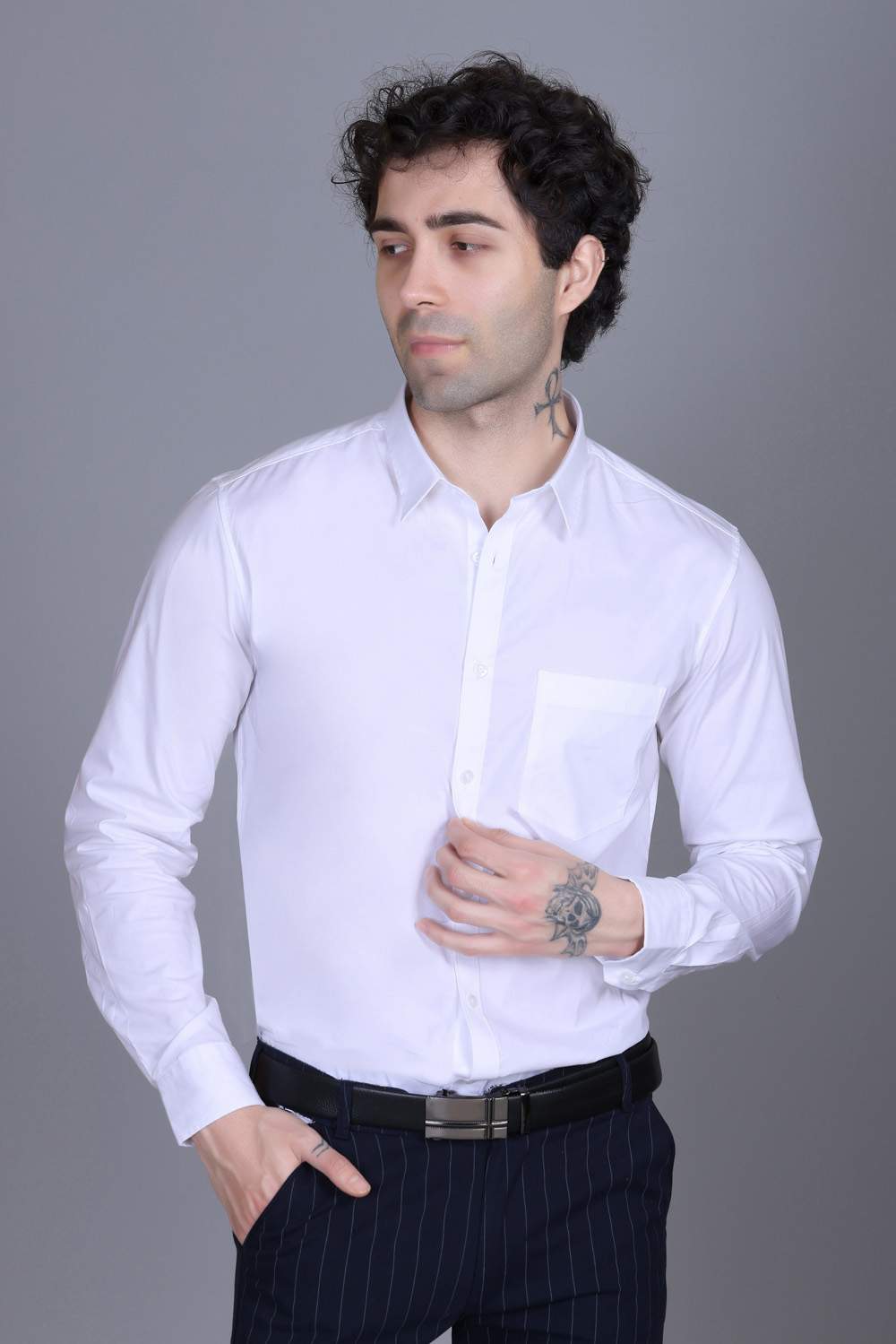 Indian Terrain Men's Classic Oxford Full Sleeve Shirt
