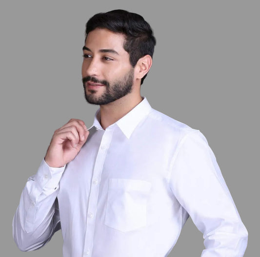 Indian Terrain Men's Classic Poplin Full Sleeve Shirt