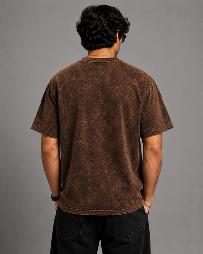 Acid Wash Round Neck T-shirt