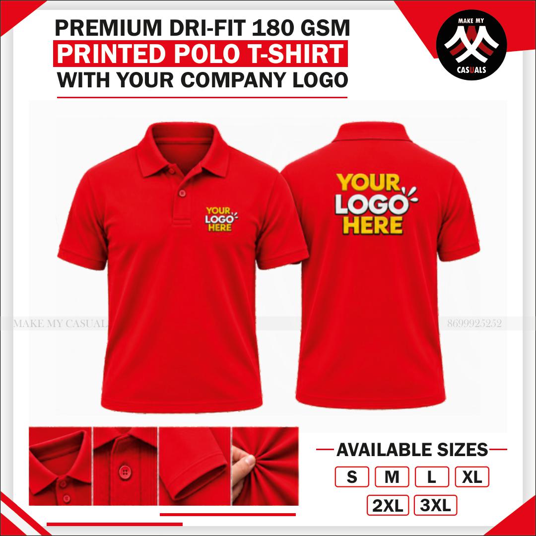 Printed Drifit Sports Collar T-shirt