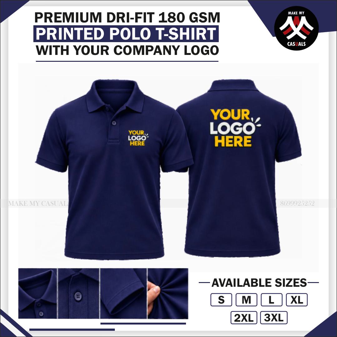 Printed Drifit Sports Collar T-shirt