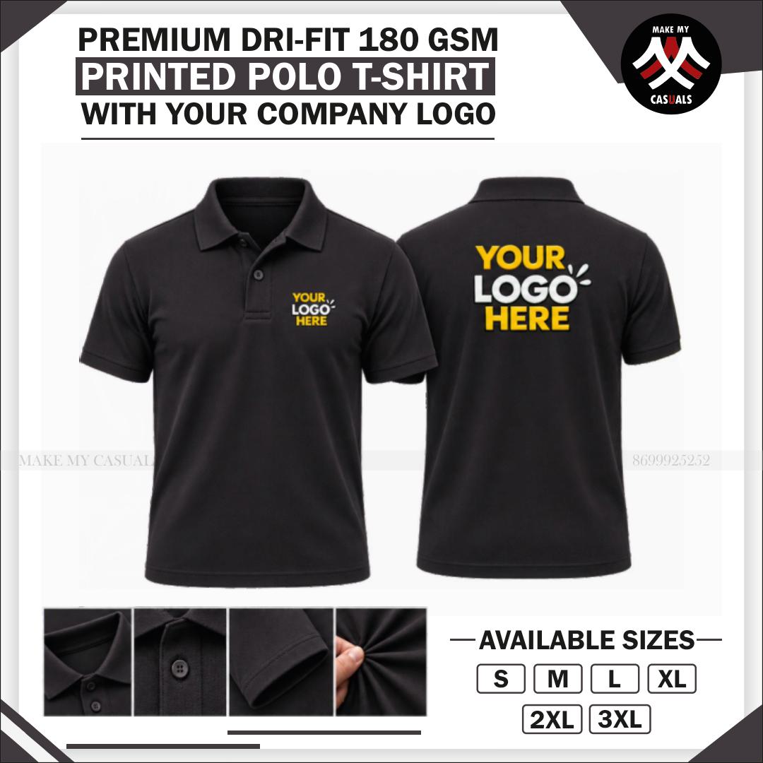 Printed Drifit Sports Collar T-shirt
