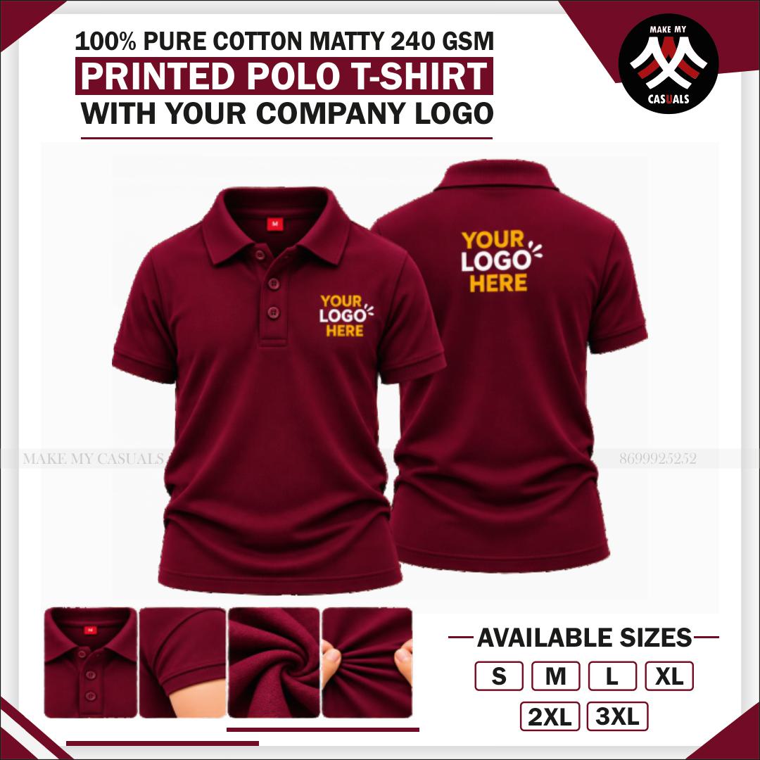Cotton Printed Polo Tshirt