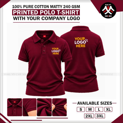 Cotton Printed Polo Tshirt