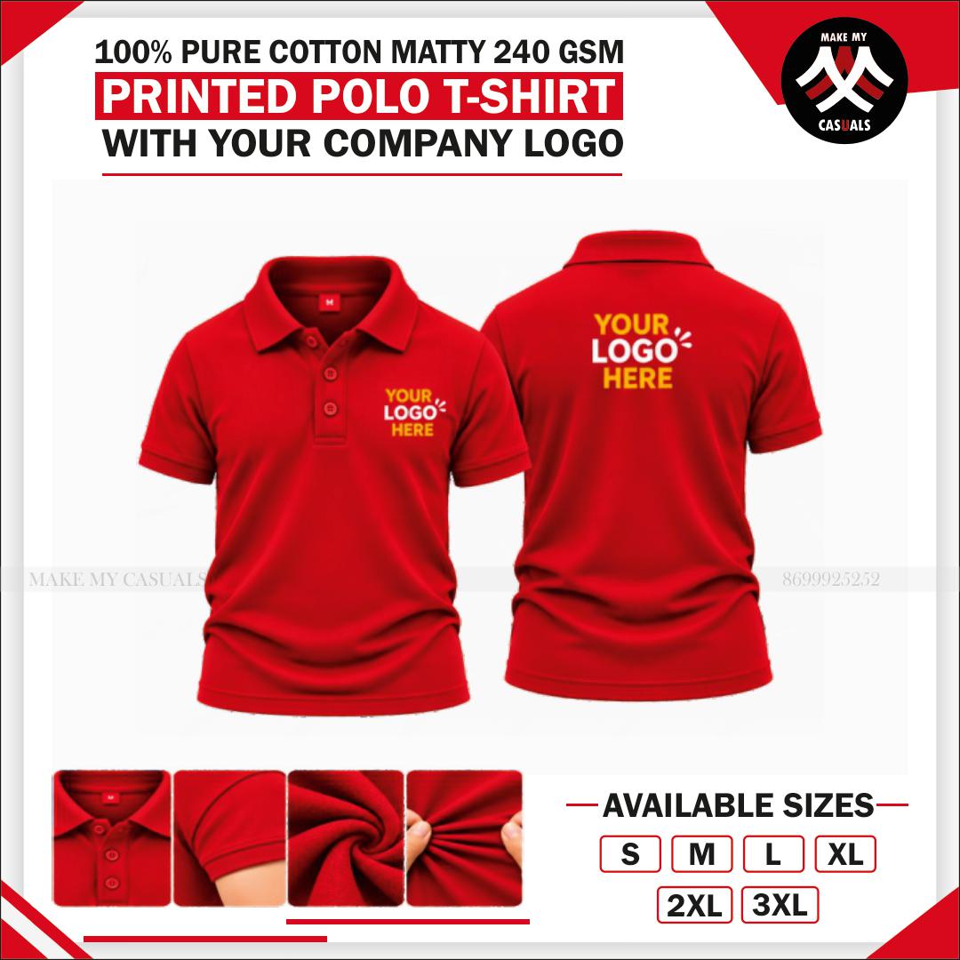 Cotton Printed Polo Tshirt