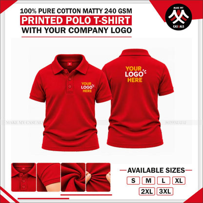 Cotton Printed Polo Tshirt