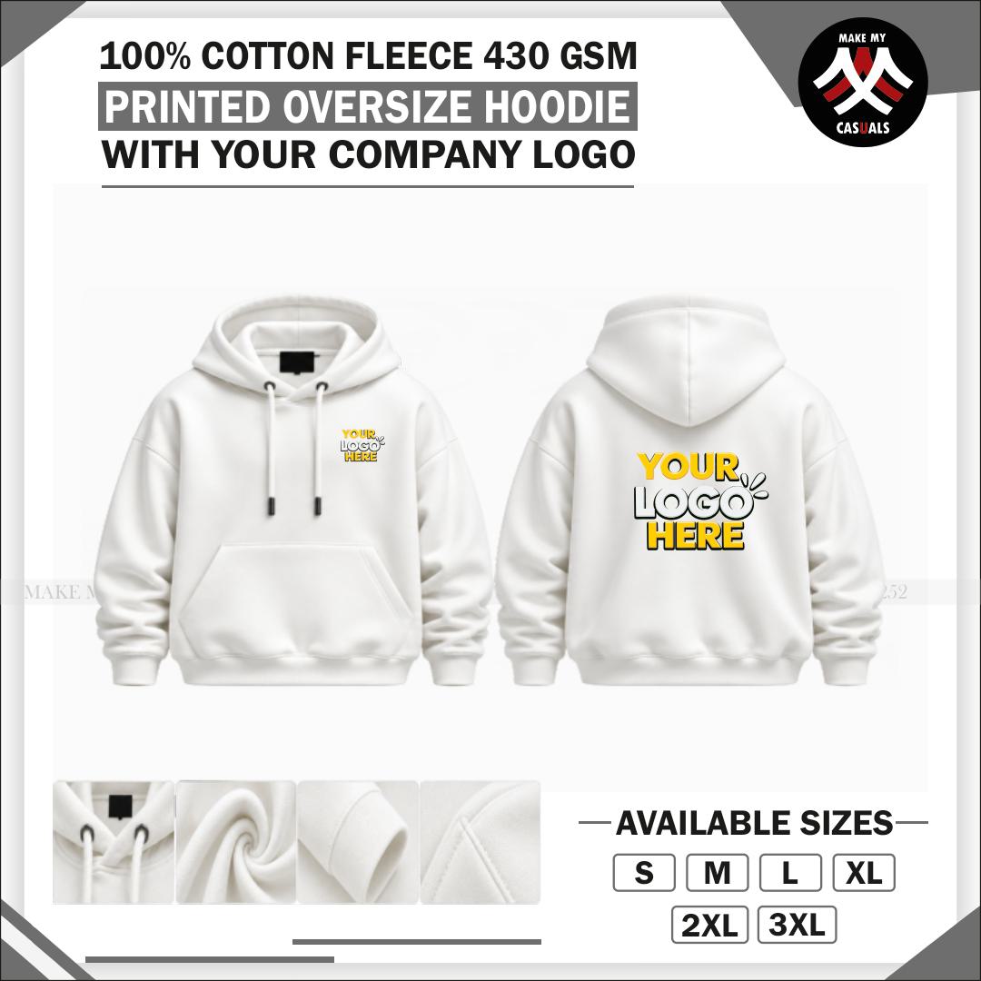 Oversize Fleece Printed Hoodie