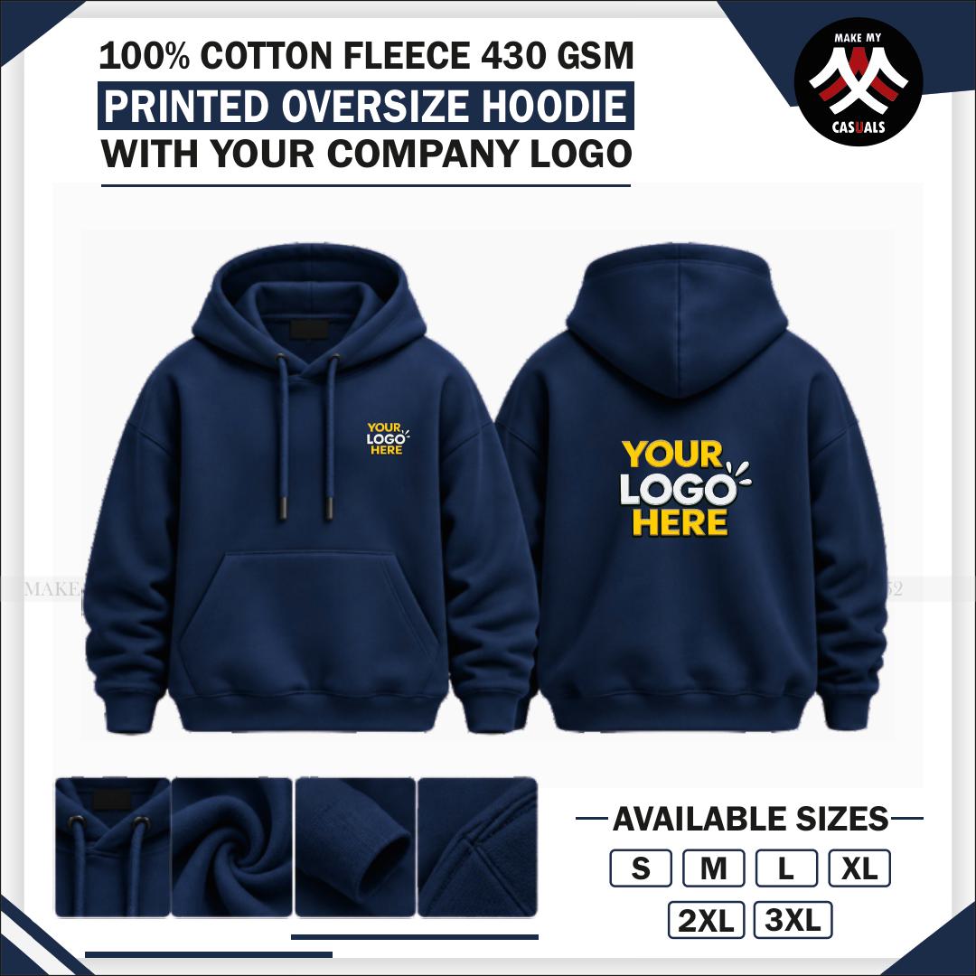Oversize Fleece Printed Hoodie