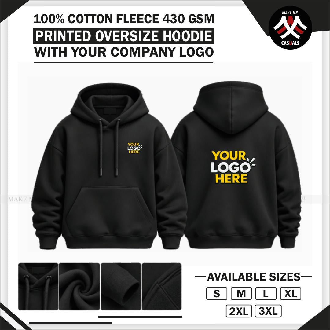 Oversize Fleece Printed Hoodie