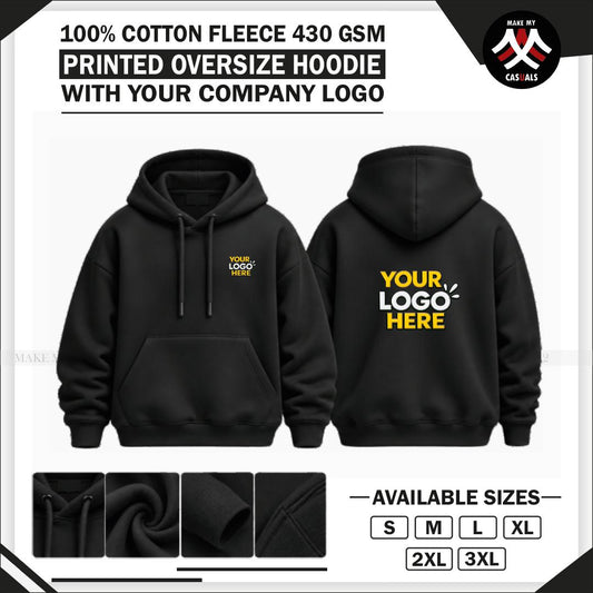 Oversize Fleece Printed Hoodie