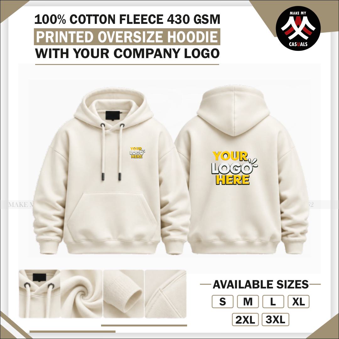 Oversize Fleece Printed Hoodie