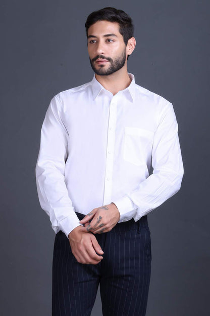 Indian Terrain Men's Classic Poplin Full Sleeve Shirt