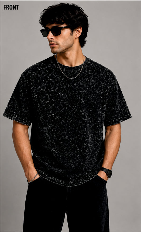 Acid Wash Round Neck T-shirt