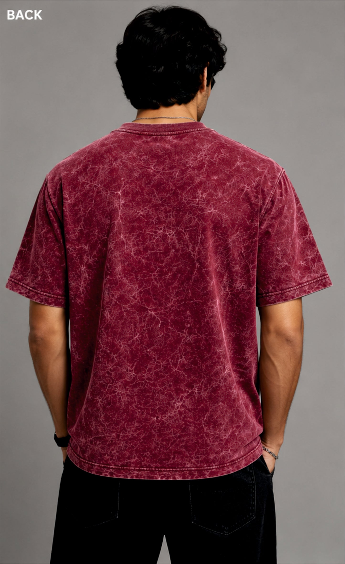 Acid Wash Round Neck T-shirt