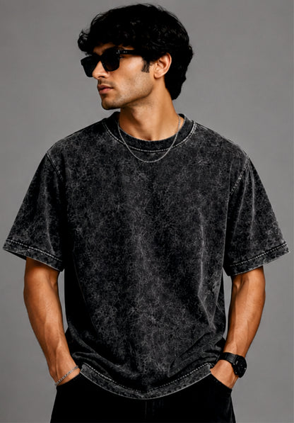 Acid Wash Round Neck T-shirt