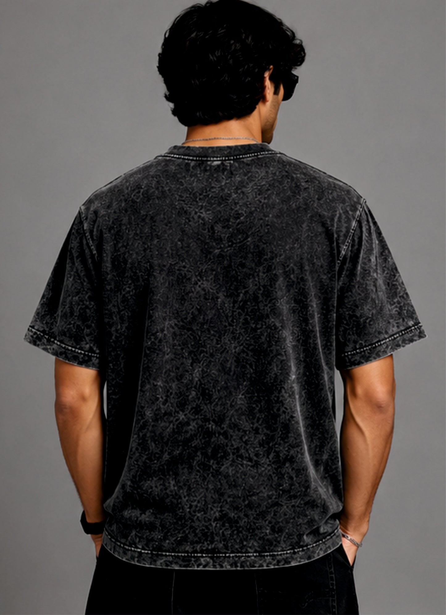 Acid Wash Round Neck T-shirt