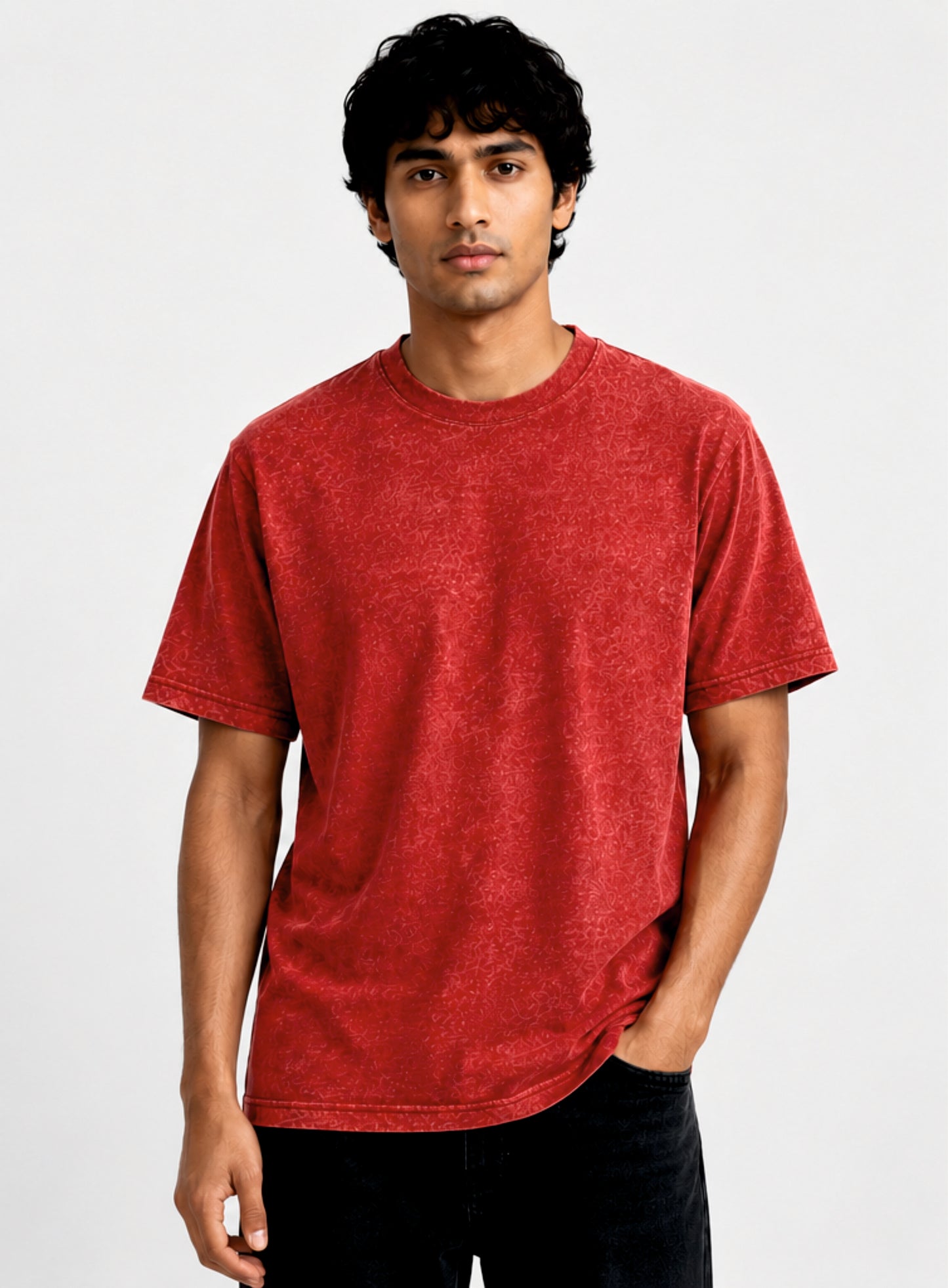 Acid Wash Round Neck T-shirt