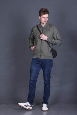 Indian Terrain Men's Polyester Bomber Jacket – Full Sleeve