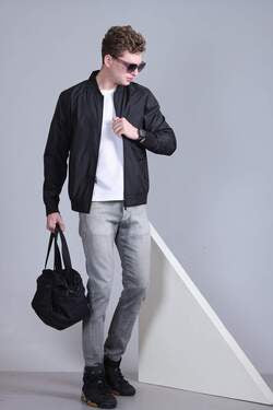 Indian Terrain Men's Polyester Bomber Jacket – Full Sleeve